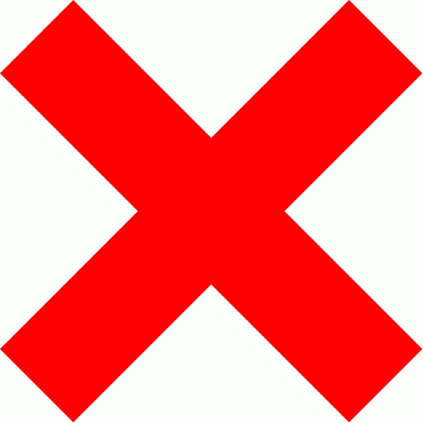 Red X GIF image representing MD5 collision file 2